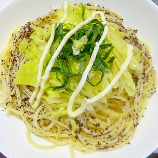 かんたん！大葉とレタスとゆかりの冷製パスタ